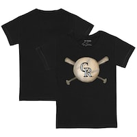 Infant Tiny Turnip Black Colorado Rockies Baseball Cross Bats T-Shirt