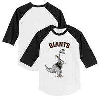 Infant Tiny Turnip White/Black San Francisco Giants Bronto Raglan 3/4 Sleeve T-Shirt