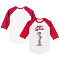Infant Tiny Turnip White/Red St. Louis Cardinals Bubbles Raglan 3/4 Sleeve T-Shirt