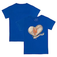 Infant Tiny Turnip Royal New York Mets Heart Banner T-Shirt
