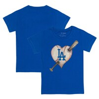 Infant Tiny Turnip Royal Los Angeles Dodgers Heart Bat T-Shirt
