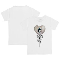 Infant Tiny Turnip White Miami Marlins Heart Lolly T-Shirt