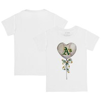 Infant Tiny Turnip White Oakland Athletics Heart Lolly T-Shirt