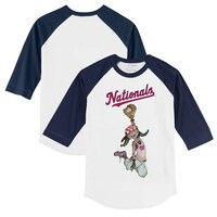 Infant Tiny Turnip White/Navy Washington Nationals Jada Raglan 3/4-Sleeve T-Shirt
