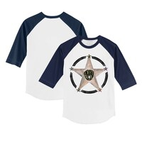 Infant Tiny Turnip White/Navy Milwaukee Brewers Military Star Raglan 3/4-Sleeve T-Shirt