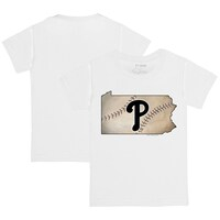 Infant Tiny Turnip White Philadelphia Phillies State Outline T-Shirt