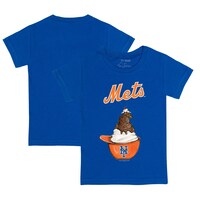 Infant Tiny Turnip Royal New York Mets Sundae Helmet T-Shirt