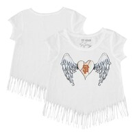 Girls Toddler Tiny Turnip White San Francisco Giants Angel Wings Fringe T-Shirt