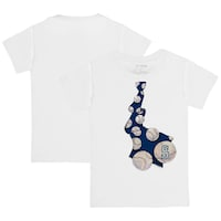 Toddler Tiny Turnip White Seattle Mariners Baseball Tie T-Shirt