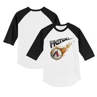 Toddler Tiny Turnip White/Black Arizona Diamondbacks Fastball 3/4-Sleeve Raglan T-Shirt
