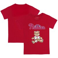 Toddler Tiny Turnip Red Philadelphia Phillies Girl Teddy T-Shirt