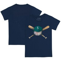 Toddler Tiny Turnip  Navy Seattle Mariners Hat Cross Bats T-Shirt