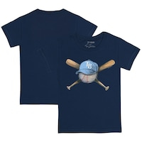 Toddler Tiny Turnip  Navy Tampa Bay Rays Hat Cross Bats T-Shirt