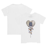 Toddler Tiny Turnip White Detroit Tigers Heart Lolly T-Shirt