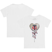 Toddler Tiny Turnip White Minnesota Twins Heart Lolly T-Shirt