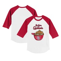 Toddler Tiny Turnip White/Red St. Louis Cardinals Nacho Helmet 3/4-Sleeve Raglan T-Shirt
