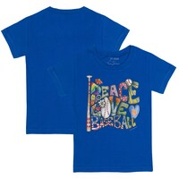 Toddler Tiny Turnip Royal New York Mets Peace Love Baseball T-Shirt