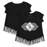 Girls Toddler Tiny Turnip Black Colorado Rockies Prism Arrows Fringe T-Shirt