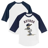 Toddler Tiny Turnip White/Navy Houston Astros Slugger 3/4-Sleeve Raglan T-Shirt