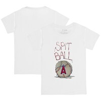 Toddler Tiny Turnip White Los Angeles Angels Spit Ball T-Shirt