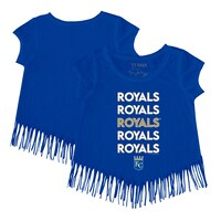 Girls Toddler Tiny Turnip Royal Kansas City Royals Stacked Fringe T-Shirt