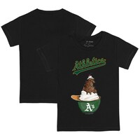 Toddler Tiny Turnip Black Oakland Athletics Sundae Helmet T-Shirt
