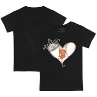 Toddler Tiny Turnip Black San Francisco Giants Tiara Heart T-Shirt