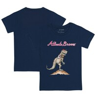 Toddler Tiny Turnip Navy Atlanta Braves TT Rex T-Shirt