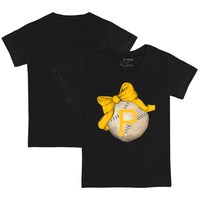 Youth Tiny Turnip Black Pittsburgh Pirates Baseball Bow T-Shirt