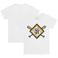 Youth Tiny Turnip White San Diego Padres Diamond Cross Bats T-Shirt