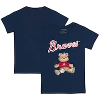 Youth Tiny Turnip Navy Atlanta Braves Girl Teddy T-Shirt