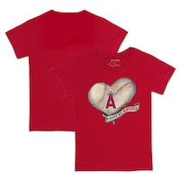 Youth Tiny Turnip Red Los Angeles Angels Heart Banner T-Shirt