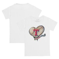 Youth Tiny Turnip White Texas Rangers Heart Banner T-Shirt