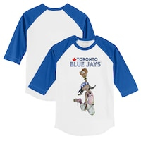 Youth Tiny Turnip White/Royal Toronto Blue Jays Jada 3/4-Sleeve Raglan T-Shirt