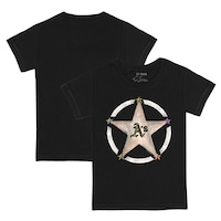Youth Tiny Turnip Black Oakland Athletics Military Star T-Shirt