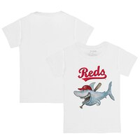 Youth Tiny Turnip White Cincinnati Reds Shark Logo T-Shirt