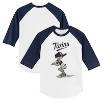 Youth Tiny Turnip White/Navy Minnesota Twins Slugger 3/4-Sleeve Raglan T-Shirt