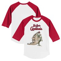 Youth Tiny Turnip White/Red St. Louis Cardinals Stega 3/4-Sleeve Raglan T-Shirt