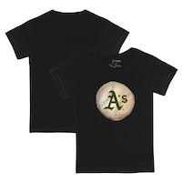 Youth Tiny Turnip Black Oakland Athletics Stitched Baseball T-Shirt