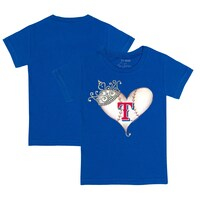 Youth Tiny Turnip Royal Texas Rangers Tiara Heart T-Shirt