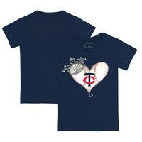 Youth Tiny Turnip Navy Minnesota Twins Tiara Heart T-Shirt