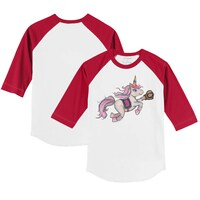 Youth Tiny Turnip White/Red Boston Red Sox Unicorn 3/4-Sleeve Raglan T-Shirt
