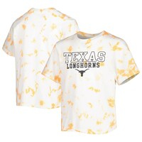 Youth Russell White Texas Longhorns Tie-Dye T-Shirt