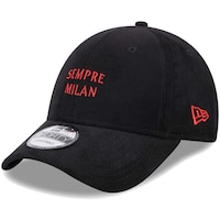 Men's New Era Black AC Milan Needle Corduroy 9FORTY Adjustable Hat