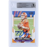 Trevor Lawrence Clemson Tigers Autographed 2021 Panini Score #301 Beckett Fanatics Witnessed Authenticated Rookie Card