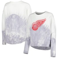 Women's Concepts Sport  Gray/White Detroit Red Wings Orchard Tie-Dye Long Sleeve T-Shirt
