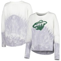 Women's Concepts Sport  Gray/White Minnesota Wild Orchard Tie-Dye Long Sleeve T-Shirt