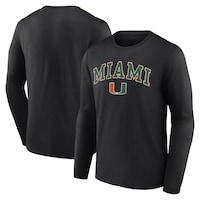 Men's Fanatics Branded Black Miami Hurricanes Campus Long Sleeve T-Shirt