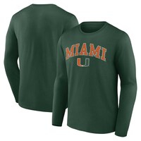 Men's Fanatics Branded Green Miami Hurricanes Campus Long Sleeve T-Shirt