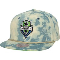 Men's Mitchell & Ness Blue Seattle Sounders FC Acid Wash Snapback Hat